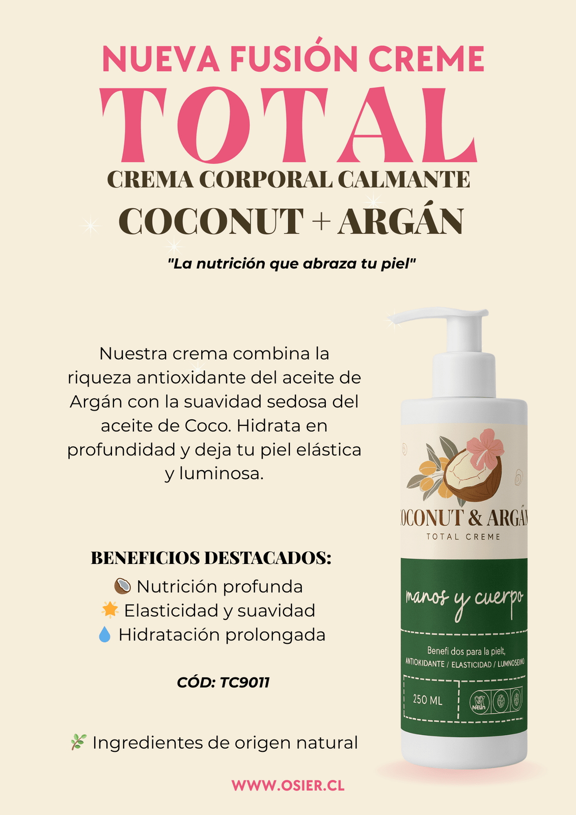 Crema Manos y Cuerpo Coconut Argán
