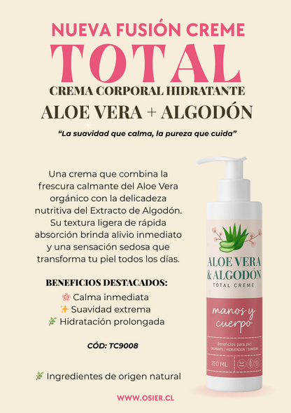 Crema Manos y Cuerpo Aloe Vera Algodón