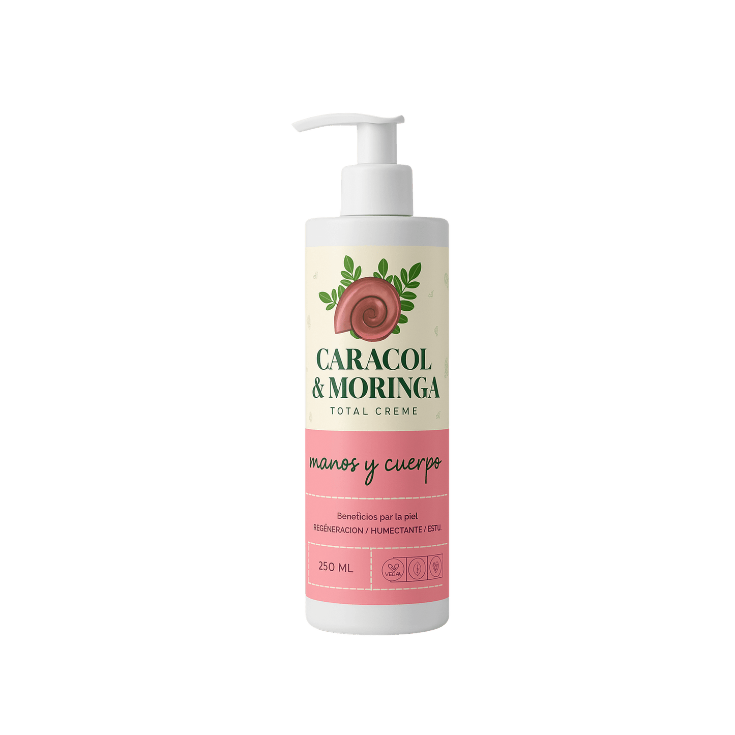 Envase de crema corporal de caracol y moringa Osier cosmética vegetal