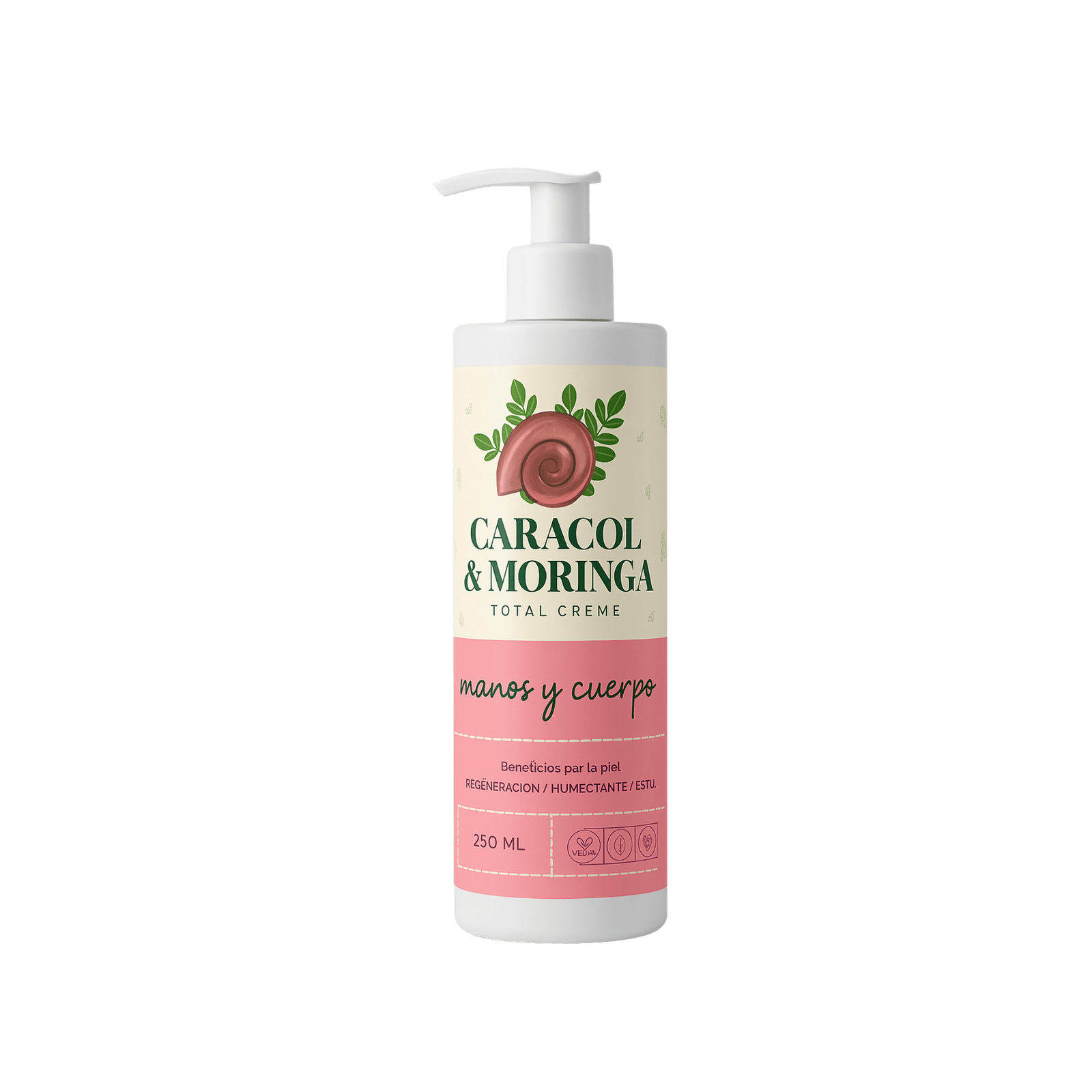 Envase de crema corporal de caracol y moringa Osier cosmética vegetal